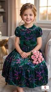 High Quality Velvet Printed Fabric Multicolor Foil Work Dresses Apparel Fashion Textile Decor Custom OEMODM - Product Image 4