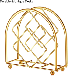 Heavy-Duty Metal Napkin Holder with Modern Design Indoor and Outdoor Use Organizes Napkins on Any <b>Table</b> - Product Image 3