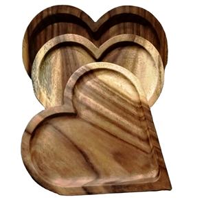 Ensemble de bols ronds en bois écologiques avec écorce d'arbre Décor Contact alimentaire Style moderne sûr Fabriqué en Inde - Product Image 1