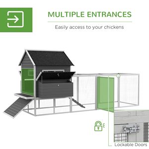 Pollaio Nuovo/Usato per 8-10 Galline, in Legno e Acciaio Grigio, Automatico, per Giardino - Product Image 5