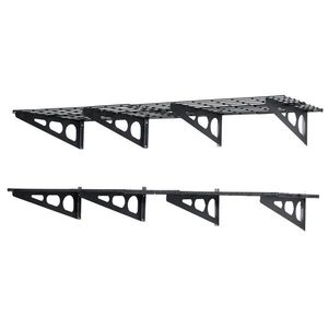 Confezione da 2 Mensole Galleggianti Nere da Parete 2x6ft (72 Pollici) per Garage, Scarpe, Bagno, Soggiorno, in Tessuto e Ferro - Product Image 2