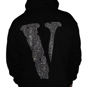 Sweat à capuche zippé intégral sur mesure pour homme, en coton 100%, épais, à séchage rapide, avec imprimé crâne entier en strass, haute qualité, pour l'hiver - Product Image 6