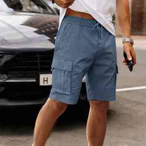 Shorts de jogging vintage pour hommes en tissu Oxford épais, anti-UV, respirants, avec cordon de serrage, style hip-hop, vente en gros - Product Image 2