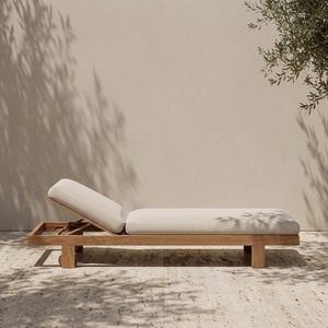 Comfortable Teak Patio Sunbed Weather Resistant Reclining Chaise Grade AB Slat <b>Daybed</b> Resort Hotel Project Supply SVLK - Product Image 3