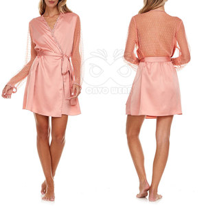 Robe de chambre élégante en soie pour femme, peignoir en satin, vêtements de nuit haut de gamme, tenue d'intérieur raffinée, conception personnalisée, fournisseur en gros - Product Image 6