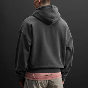 เสื้อฮู้ดดี้ผู้ชายคุณภาพสูงสั่งทำพิเศษสำหรับฤดูหนาว ผ้าคอตตอน/โพลีเอสเตอร์เนื้อหนา ทรงโอเวอร์ไซส์ ไหล่ตก แห้งเร็ว ระบายอากาศได้ดี - Product Image 4