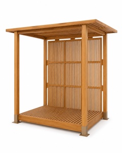 Moderna Cabaña de Madera de Teca Sólida para Exteriores con Cama de Día y Cojines, Acabado Bien Lijado para Muebles de Patio, Modelo KAR04 - Product Image 4