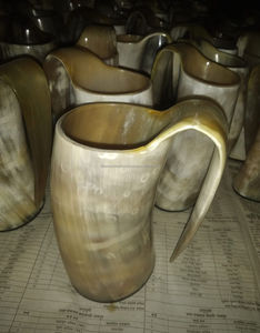 แก้วกาแฟฮอร์นทำด้วยมือสไตล์แอฟริกันฮอร์นแก้วมักทำจากเขาขาวธรรมชาติสำหรับไวน์และเหล้าสำหรับงานแต่งงานและของขวัญ - Product Image 1