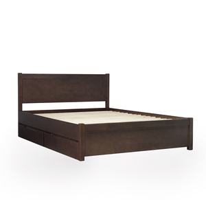 Lit plateforme en bois de caoutchouc KD de qualité supérieure fabriqué au Vietnam (OEM/ODM) avec rangement, lit en bois minimaliste, structure solide et stable - Product Image 2