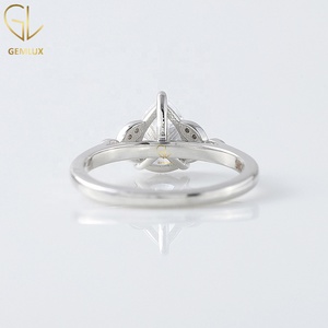 Vintage Style Pear Cut Moissanite Engagement <b>Ring</b>, Leaf Inspired <b>Split</b> Shank <b>Ring</b> for Women, Anniversary Gift - Product Image 5