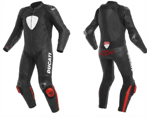 Men’s Rucati Cowhide/Kangaroo Leather Track Racing 1Pc Suit Jumpsuit/Traje Motorcycle Gear Made To Measure CE <b>Level</b> 2 Protection - Product Image 1