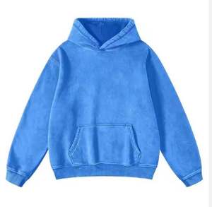 Sweat-shirt à capuche surdimensionné pour homme, couleur unie, en coton French Terry, décontracté, pour l'automne, coupe classique, avec poche, en maille - Product Image 5