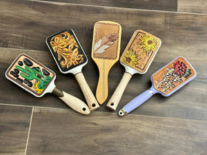 New Arrival <b>Hot</b> Selling Western Stylish Real Handmade Bamboo and Rubber Hair Brush <b>Comb</b> Wooden Handle Daily Uses Hair Accessory - Product Image 3