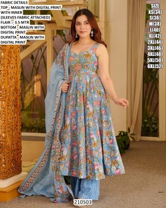 ชุดเดรสยาวแบบ Anarkali สีเขียวมรกต แบรนด์ Emerald Noor สำหรับงานปาร์ตี้ของผู้หญิง - Product Image 4