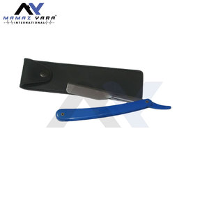 Navaja de Afeitar Profesional con Hoja Deslizante Azul Mate, Personalizable con Logotipo, para Barberos - Product Image 2