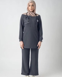 Doctors Nurses <b>Plus</b> <b>Size</b> Custom Logo <b>Scrub</b> Sets for Hospital Use-Cotton Dobby Fabric Stretch Unisex <b>Scrub</b> Tops - Product Image 1