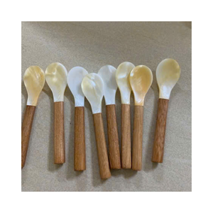 Cuchara de Concha Natural Hecha a Mano, Utensilio de Concha Marina para Postre y Café - Product Image 1