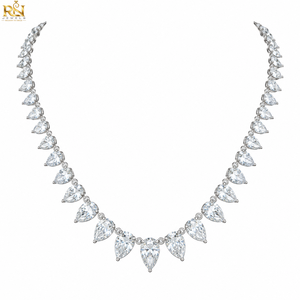 สร้อยคอเพชรเม็ดใหญ่ทรงหยดน้ำแบบไล่ระดับสี รุ่น Majesty Pear Fringe Lab Grown Diamond |   ทองคำแท้ 9K 14K 18K เครื่องประดับหรูหราสำหรับทุกเพศทุกวัย - Product Image 1