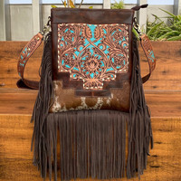 Sac bandoulière de luxe en cuir véritable fait main, grande taille, à franges, pour femme, en cuir de vachette de haute qualité, collection 2026