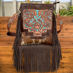 กระเป๋าหนังแท้ลายฉลุสุดหรู ดีไซน์เนอร์แฟชั่น ปี 2025 ขนาดใหญ่ พร้อมพู่ห้อย สะพายข้างสำหรับผู้หญิง คุณภาพสูง ทำจากหนังวัว - Product Image 2