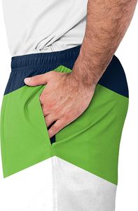 Seattle Seahawks Color Block Shorts Short de sport en polyester léger, coloris bleu marine, vert et blanc, élastique - Product Image 4