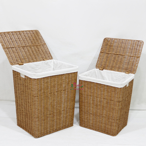 Cesto de Ropa Tejido con Forro Extraíble, Organizador de Plástico Imitación Ratán para Baño, Cocina y Ropa - Product Image 6