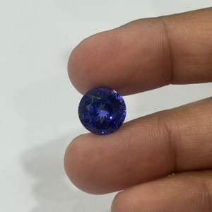 แทนซาไนต์สีน้ำเงินรอยัลธรรมชาติ ทรงกลม 8.37 กะรัต ได้รับการรับรองจาก GSI ผ่านการอบความร้อน สะอาด ไม่มีตำหนิ  ชนิดหลวม คุณภาพ AAAA จากแทนซาเนีย - Product Image 5