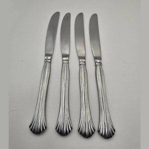 Juego de Cuchillos de Mesa de Acero Inoxidable al por Mayor con Mango de Bambú, Pulido Espejo Plateado, Cubiertos Reutilizables para el Hogar y Restaurantes - Product Image 3