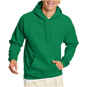 Sweat-shirts à capuche personnalisés pour hommes avec logo sur le devant, en mélange polyester/coton, tissu polaire respirant personnalisable en GSM, vente en gros - Product Image 4