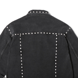 Chaqueta Vaquera de Mezclilla para Hombre, Estilo Urbano, Casual, 100% Algodón, Personalizada, con Pedrería, Nueva Moda, Impresión Láser - Product Image 3