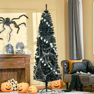 Albero di Natale Artificiale Douglas Fir Sottile Non Illuminato da 2,1 m con Rami Realistici Stile Matita per Decorazioni di Halloween - Product Image 6