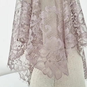 Voile de mariée élégant en dentelle française jacquard florale de qualité supérieure coréenne, 110 cm, pour robe de femme - Product Image 6