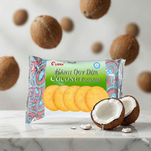 160g Sweet Coconut Crackers Crispy Round <b>Biscuit</b> Snack Bulk ODM Factory - Product Image 6
