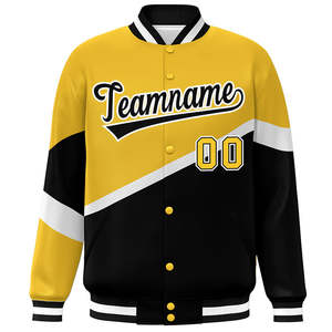 Chaqueta Varsity de Lona Personalizada al por Mayor para Hombre, con Cuello Alto, Bordado de Letras de Equipo Universitario, Estilo Urbano, Béisbol - Product Image 3