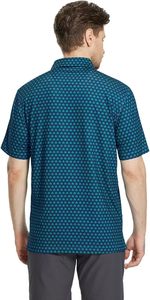Men's Blue Dot <b>Pattern</b> Polo Shirt Short Sleeve Breathable <b>Knitted</b> Casual Golf Clothing - Product Image 2