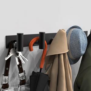 Perchero de pared negro con cinco ganchos para batas, bolsos, llaves y toallas, organizador de toallas para baño - Product Image 3