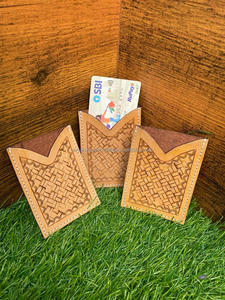 Porte-cartes en cuir véritable sculpté à la main, étui rectangulaire, porte-cartes de crédit, mignon, petit porte-cartes de mode occidentale - Product Image 6