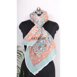 Pareo/Sarong de playa para mujer 100% algodón con estampado a mano, cómodo pareo/sarong para chicas con pañuelo ligero para cubrirse. - Product Image 4