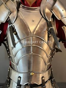 Armadura Medieval de Metal con Placa Pectoral, Hombreras y Correas de Cuero Hechas a Mano para Disfraz de Fantasía - Product Image 5