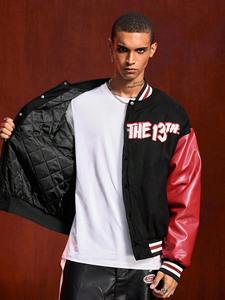 Chaqueta universitaria personalizada para hombre, estilo streetwear, con parches de letras, bordado chenille, apliques, mezcla de lana y forro polar, gruesa, informal, deportiva, para invierno. - Product Image 4