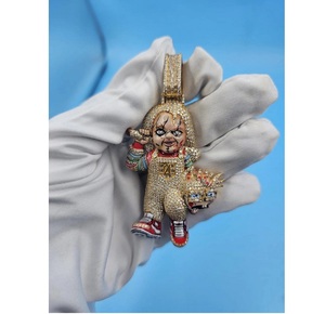 จี้เพชรโมอิสซาไนต์หรูหราแบบ Iced Out เงินแท้ 925 ชุบเงิน เครื่องประดับฮิปฮอปแฟชั่นสำหรับทุกเพศ สวมใส่ได้ทุกวัน ไม่ได้รับการรับรอง - Product Image 1