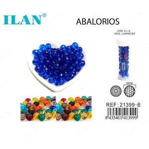 ILAN Abalorios Perline Rotonde Blu Luminose da 8 mm per la Creazione di Gioielli - Product Image 1