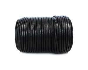 Various Sizes 1mm to 4mm Genuine Cowhide <b>Leather</b> Cord with Metal Sewn Round Jewelry Findings Multi Color Matte Finish - Product Image 2