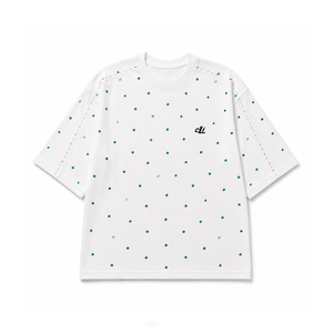 Customized Rhinestone Embellished women's shirt Emerald Green Crystals Cotton Knit T-Shirt Casual Short Sleeve Pearl <b>Beads</b> Shirt - Product Image 3