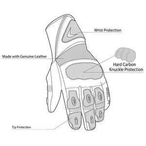 Nouveaux modèles de gants de motocross unisexes à cinq doigts en cuir véritable imperméables compatibles avec les écrans tactiles personnalisés de haute qualité - Product Image 6
