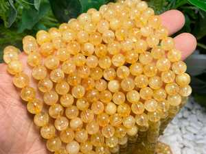 ลูกปัดพลอยซิทรินธรรมชาติทรงกลมเรียบ ขนาด 4 มม. 6 มม. 8 มม. 10 มม. คริสตัลหลวมสำหรับทำเครื่องประดับ สร้อยข้อมือ DIY - Product Image 4