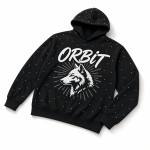 Black Hooded <b>Sweatshirt</b> With <b>White</b> Dot Print Regular Fit <b>Men's</b> Casual Autumn Wear - Product Image 4