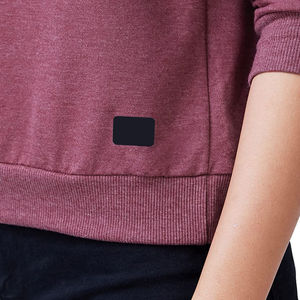 เสื้อสเวตเชิ้ตคอกลมสีเบอร์กันดีสำหรับผู้หญิง แขนยาว ผ้าถัก ทรงปกติ เสื้อลำลองสำหรับฤดูใบไม้ร่วง - Product Image 4