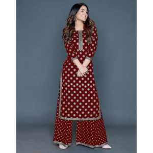 เคอร์ติพิมพ์สีทองพร้อมพาลาซโซมารูนล่าสุด - Product Image 1