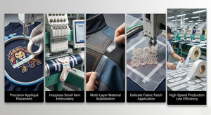 ウィングタイ 6mm*18。 再利用可能な両面耐熱コンピュータ刺繍用ポジショニングテープ 強粘着コットンペーパーティッシュ - Product Image 5